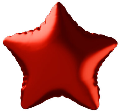 3D画像_星型の風船_赤
