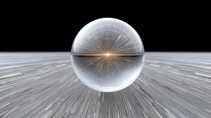 Aufkleber - Futuristic transparent sphere with glowing core, symbolizing innovation and advancement in technology. Dynamic and abstract vision.