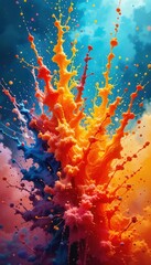 Aufkleber - Vibrant explosion of colors creating a dynamic background for mobile displays