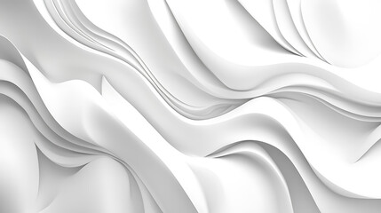 Poster - Elegant white curves abstract background design showing fluid dynamics and minimalist style presentation for modern projects