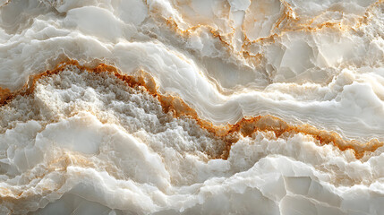 Poster - Elegant white onyx texture with golden veins luxurious stone surface natural abstract pattern
