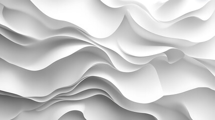 Poster - Elegant white wave pattern abstract background texture for minimalist designs and modern artistic creations