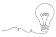 © Shamsun - Continuous editable line drawing of light bulb icon in minimal vector style