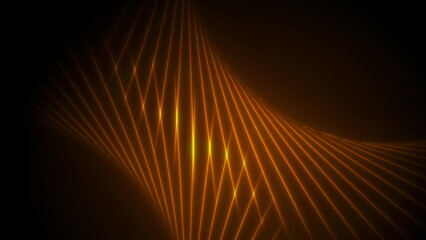 Aufkleber - Orange minimal glowing lines abstract futuristic tech background