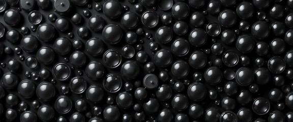 Poster - Abstract monochrome bubble pattern, seamless texture, spots, art