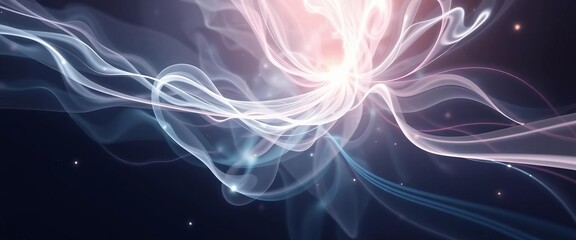 Poster - Abstract swirling white energy, ethereal and luminous,  dreamlike,  clean