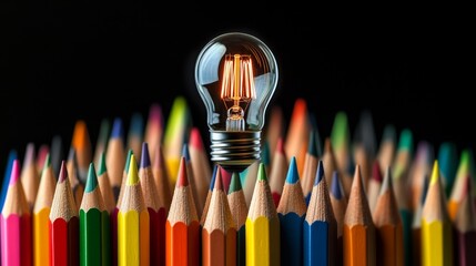 Poster - An assortment of radiant light tubes in various hues, carefully arranged in a captivating pattern