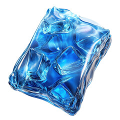 Poster - Ice Cubes Abstract Design Artistic Ice Sculpture Frozen Water Cool on transparent background