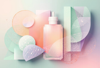Fototapete - Geometric shapes and soft colors for modern packaging design