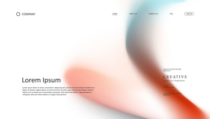 Fototapete - Abstract wave futuristic design of landing page. retro gradient mesh website design	