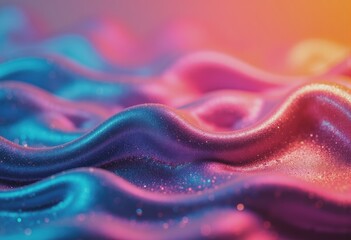 Aufkleber - Vivid gradient waves on a glossy background creating a mesmerizing effect