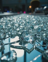 Poster - Shattered glass texture with sharp reflections creating a stunning visual effect
