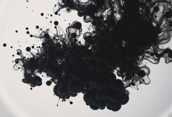 Poster - Abstract ink drops diffusing in water, creating a mesmerizing pattern