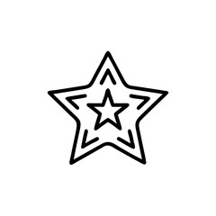 Poster - Handdrawn Line Art Star Icon Graphic Element Simple Five Pointed Star Design vector