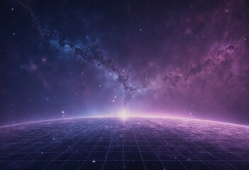 Poster - Soft gradients with a grid overlay create a cosmic atmosphere