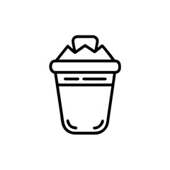 Poster - Handdrawn Line Art Trash Can Icon Filled Waste Container Symbol vector