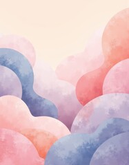 Poster - Soft focus pastel shapes blending together in a harmonious design