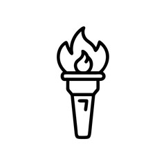 Poster - Handdrawn Line Art Torch Icon Flaming Fire Symbol flame