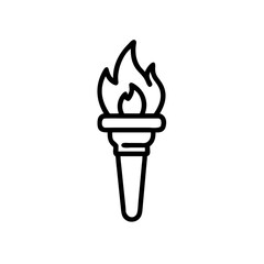 Poster - Handdrawn Line Art Torch Icon Flaming Fire Symbol flame 1