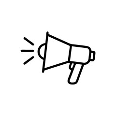 Poster - Handdrawn Outline Megaphone Icon Loudspeaker Announcement Symbol vector 1