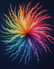 Aufkleber - Flowing vapor trails in vibrant gradient colors creating a stunning visual display