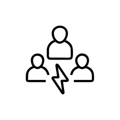 Poster - Handdrawn Line Art Icon Three People Energy Synergy Teamwork Collaboration vector