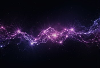 Aufkleber - Luminous ink lines creating a vibrant pattern in dark space