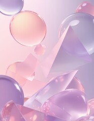 Fototapete - Gently overlapping transparent layers in soft pastel colors