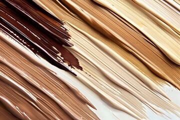 Poster - Abstract diagonal strokes in warm brown and beige tones create dynamic texture and movement on light background, suitable for modern design projects and backgrounds.