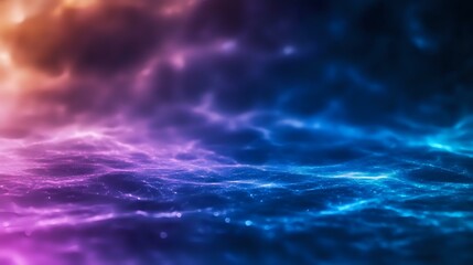 Poster - Vibrant cosmic background with glowing pink and blue energy waves creating dynamic ethereal atmosphere. Abstract space design for creative projects.