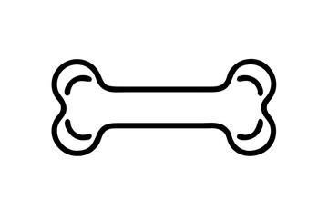 Poster - A simple black outline of a bone shape centered on a white background in a minimalist style image