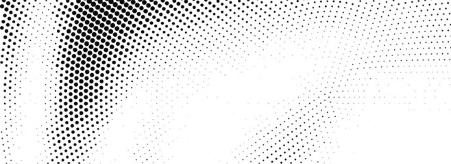 Wall Mural - Abstract wave lines halftone pattern. Black and white vector illustration	
