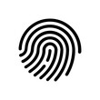 © MD - Minimalist fingerprint icon logo for biometric security technology and identity access