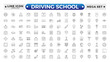 © artshuvo - Driving School Outline Icon Set – Cars, Traffic, Education, and Transportation. Editable stroke outline icon.
