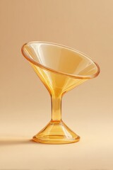 Aufkleber - Transparent Amber Plastic Funnel on Neutral Surface with Realistic Texture for Marketing and Digital Branding in Business Innovation and Efficiency