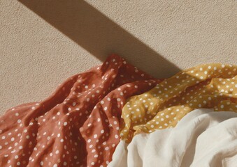 Poster - Textured Grunge Halftone Summer Pattern Backgrounds with Layered Screen-Printed Dots on Warm Neutral Paper for Creative Packaging and Branding Design