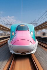 Poster - Bullet Train Tokyo High-Speed Modern Urban Transport with Motion Blur Emphasizing Velocity and Connectivity for Smart City Mobility Campaigns