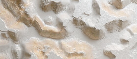 Aufkleber - Minimalist Topographic Contour Lines with Neutral Tones for Modern Geographic Visualization and Structural Design - Clean Abstract Terrain Pattern