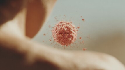 Poster - Precision Targeted Cancer Therapy Concept with Crosshairs on Malignant Cell Highlighting Modern Oncology Treatment and Therapeutic Innovation