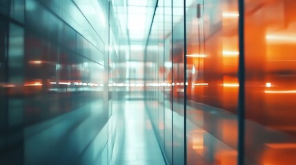 Poster - Abstract Architectural Corridor with Reflections and Modern Design Elements