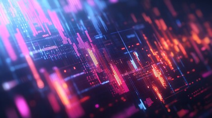 Poster - Abstract technology background digital circuit board glowing neon lights data flow network 100