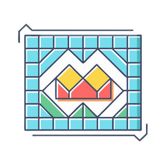 Poster - Colorful geometric illustration showcasing a modern stained glass panel design concept