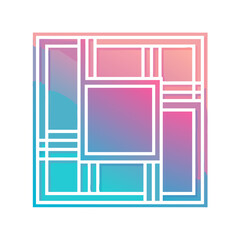 Poster - Geometric Composition with Gradient Fill and White Border on White Background