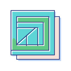 Poster - Geometric squares with intersecting lines and overlapping layers for creative design