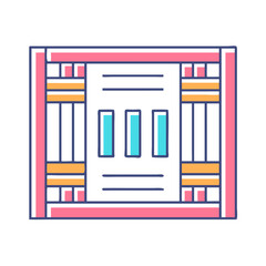 Poster - Abstract stylized colorful illustration of a spreadsheet or document with bar graph