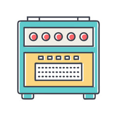 Poster - Vintage electronic machine with knobs and buttons a technological design element