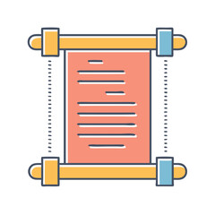 Fototapete - An illustration of an ancient scroll, indicating history, knowledge, and storytelling