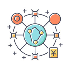 Poster - Connection network with nodes interconnected with a centralized system in the middle