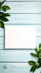 Poster - Creative workspace arrangement indoor setting blank canvas natural elements aesthetic perspective minimalism concept