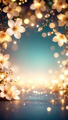 Poster - Blossoming spring celebration enchanted garden floral background dreamy atmosphere soft focus serenity